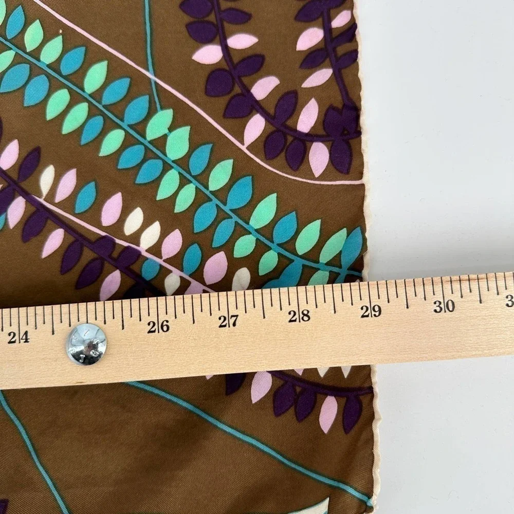 vintage louis feraud designer silk scarf neckerchief square hand rolled art 60s